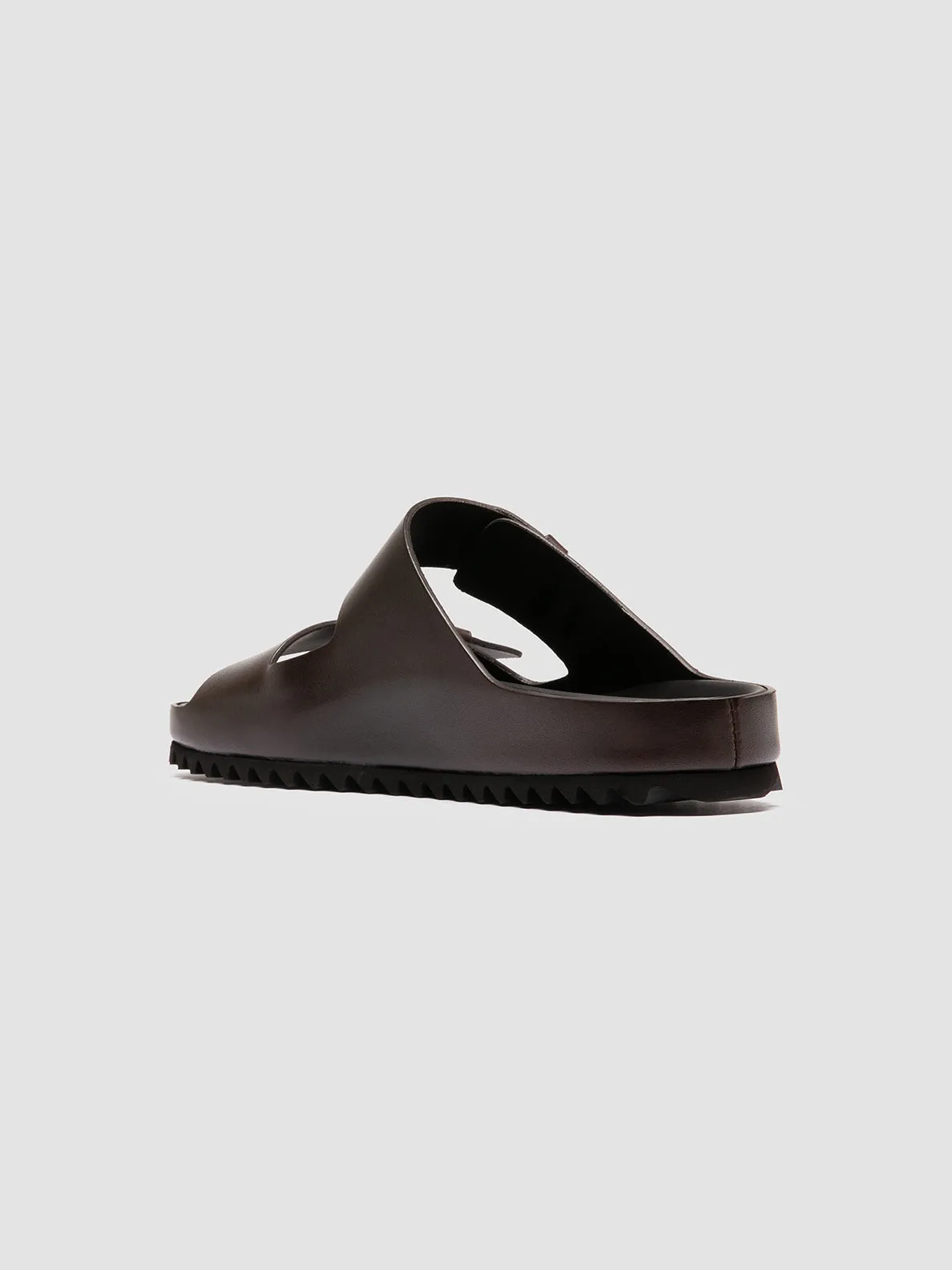 AGORÀ 010 - Brown Leather Slide Sandals