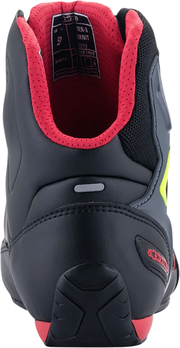 ALPINESTARS Faster-3 Rideknit Shoes - Black/Red/Yellow - US 8 25103191368