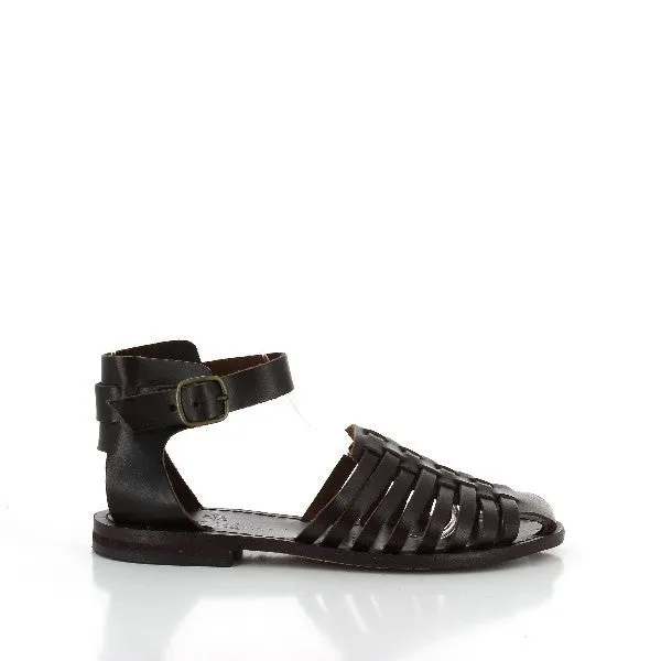 Antichi Romani 165 Black Cage Slingback Sandals