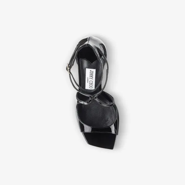 Azia 110 patent leather Jimmy Choo strappy sandals, black