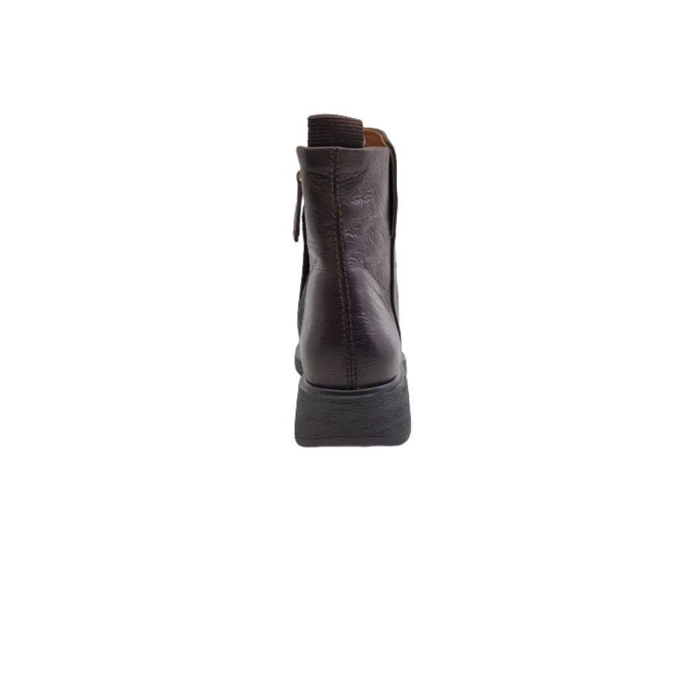 Beam Brown Leather Franco Sarto Ankle Boots