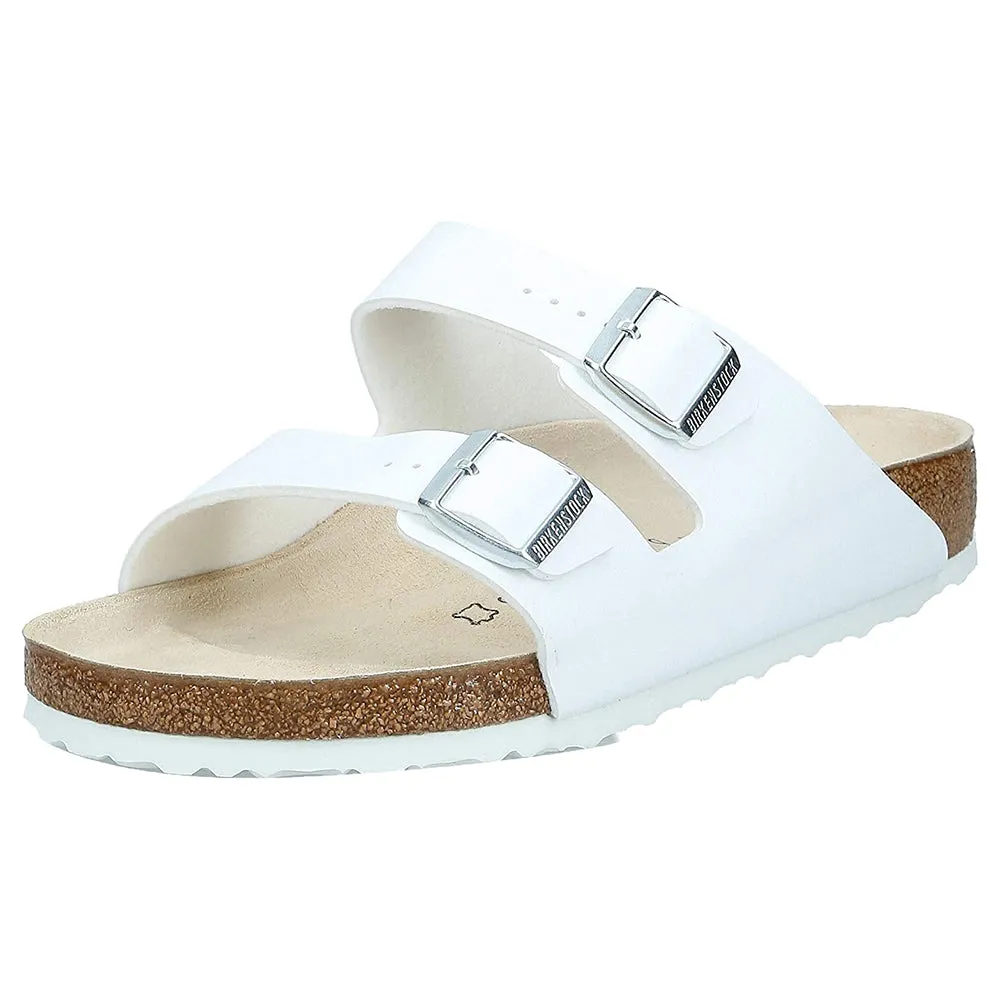 Birkenstock Unisex White Birko Flor 41 R EU Leather Arizona Sandal - 51731-41