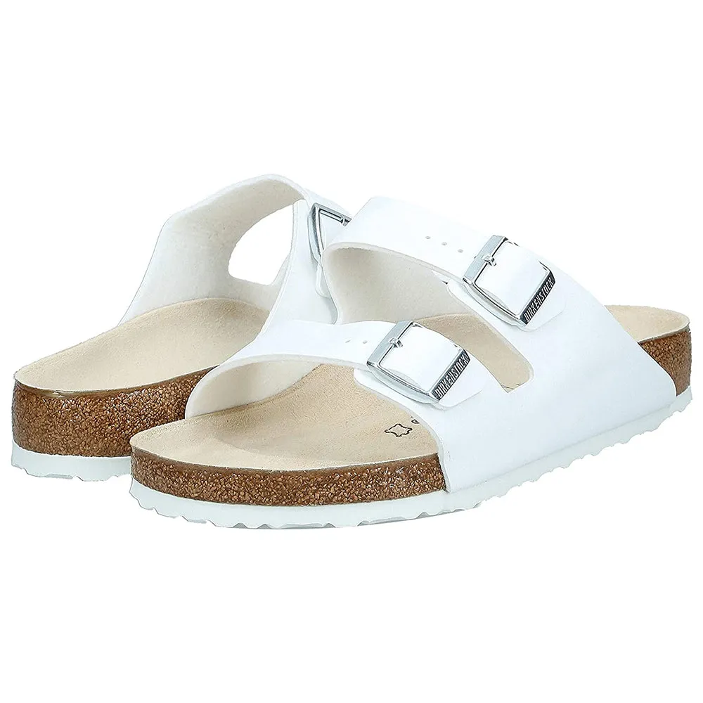 Birkenstock Unisex White Birko Flor 41 R EU Leather Arizona Sandal - 51731-41