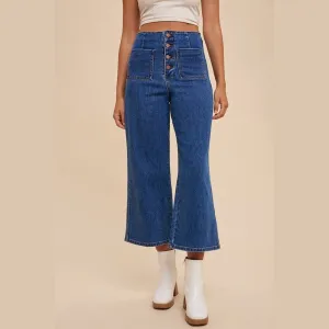 Button Fly High Waist Jeans