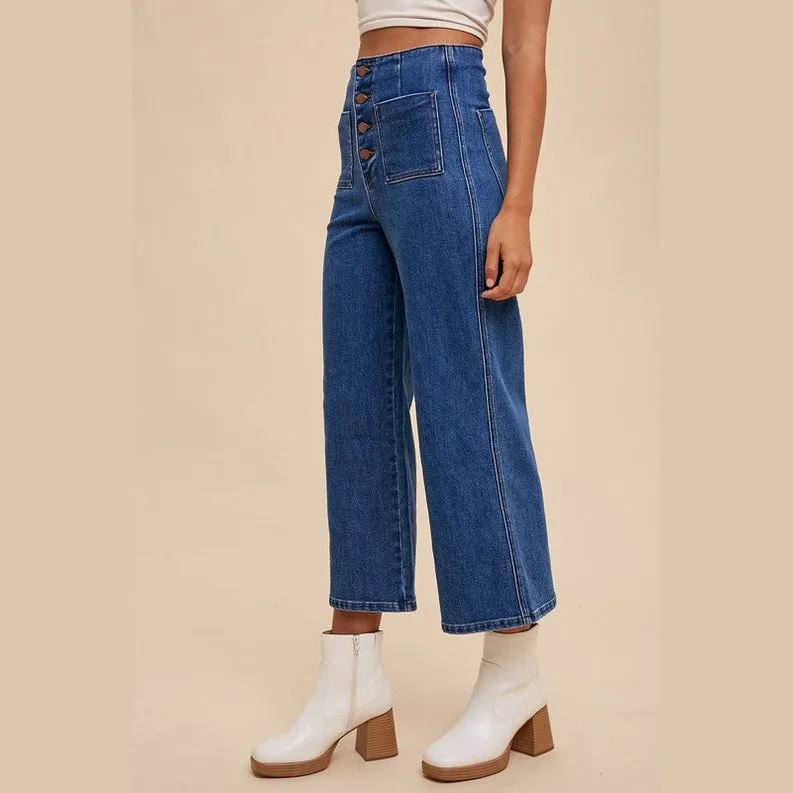 Button Fly High Waist Jeans