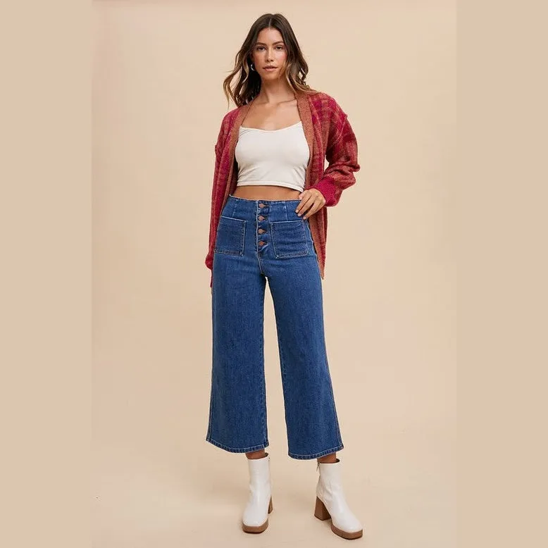 Button Fly High Waist Jeans