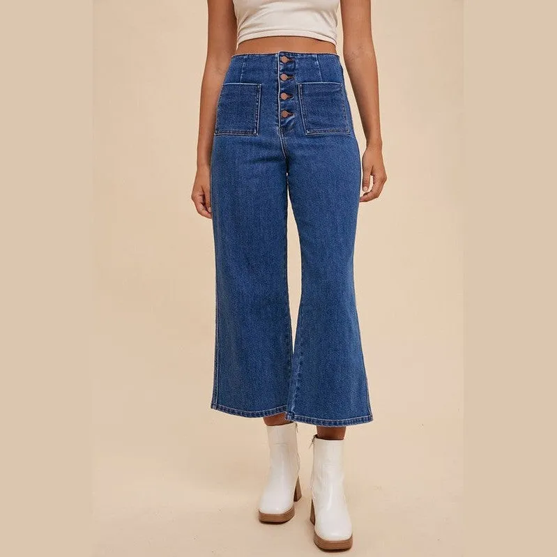 Button Fly High Waist Jeans