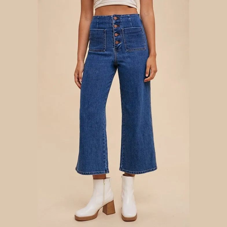 Button Fly High Waist Jeans