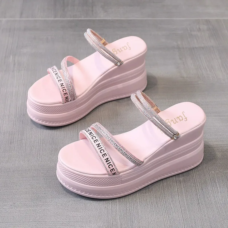 Fashionable height sandals platform slippers