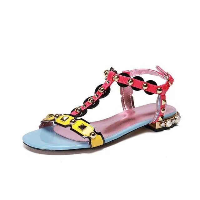 FLAT CRYSTAL SANDALS