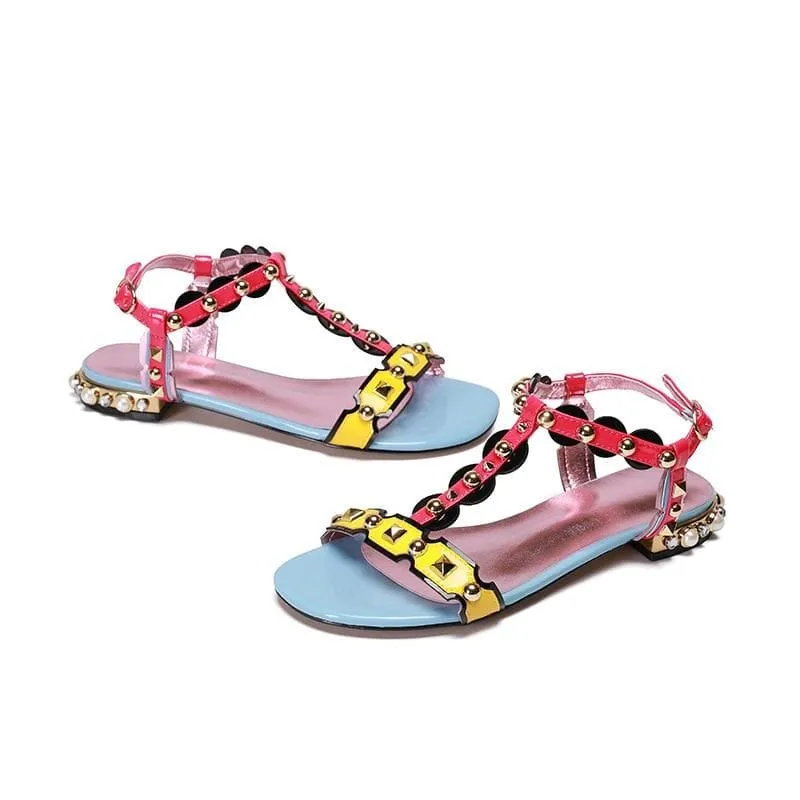 FLAT CRYSTAL SANDALS