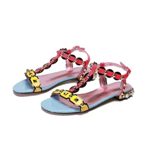 FLAT CRYSTAL SANDALS