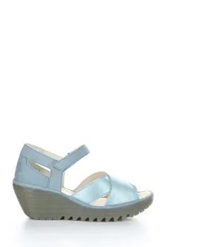 Fly London Women's YENT365FLY Leather Strap Sandals Azurre Blue