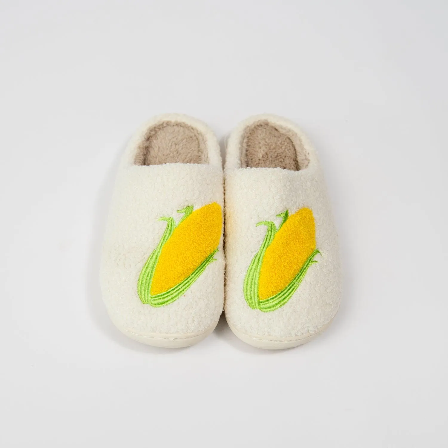 Fuzzy Corn Slippers - Adult