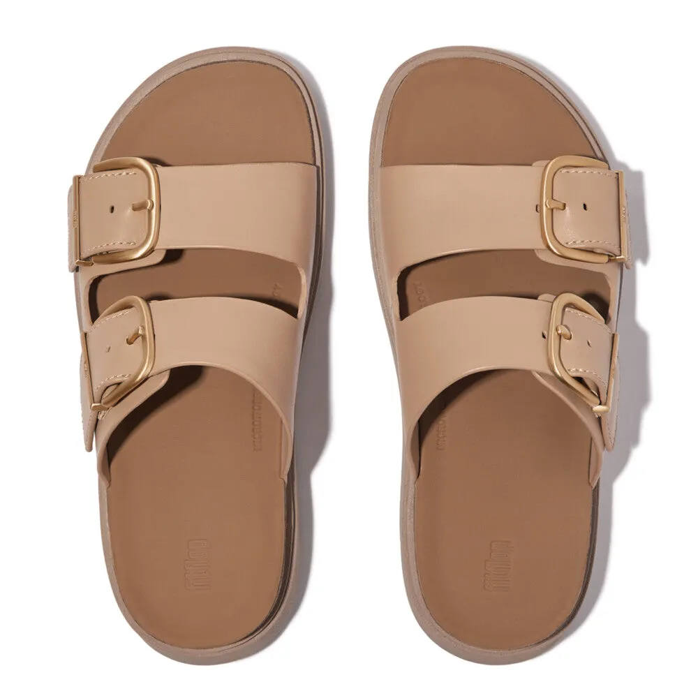 Gen-FF Buckle Two-Bar Leather Slides