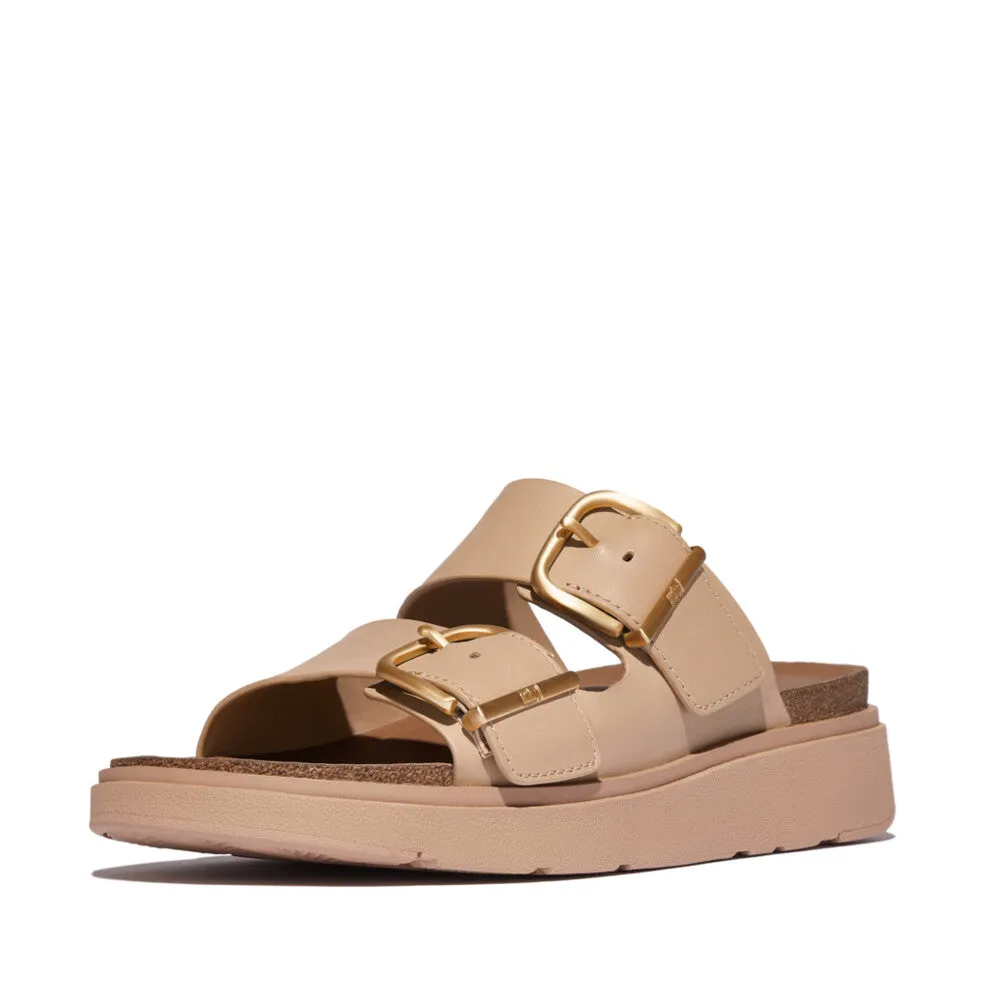 Gen-FF Buckle Two-Bar Leather Slides