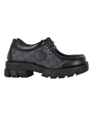 Gucci Monogram Quebec Retro Interlocking Platform Loafers in Black Leather