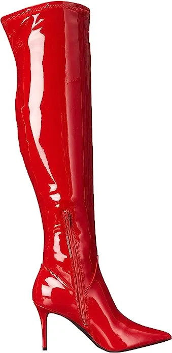 Jessica Simpson Over the Knee Boot Abrine Red Patent Side Pointed Toe Tall Boots