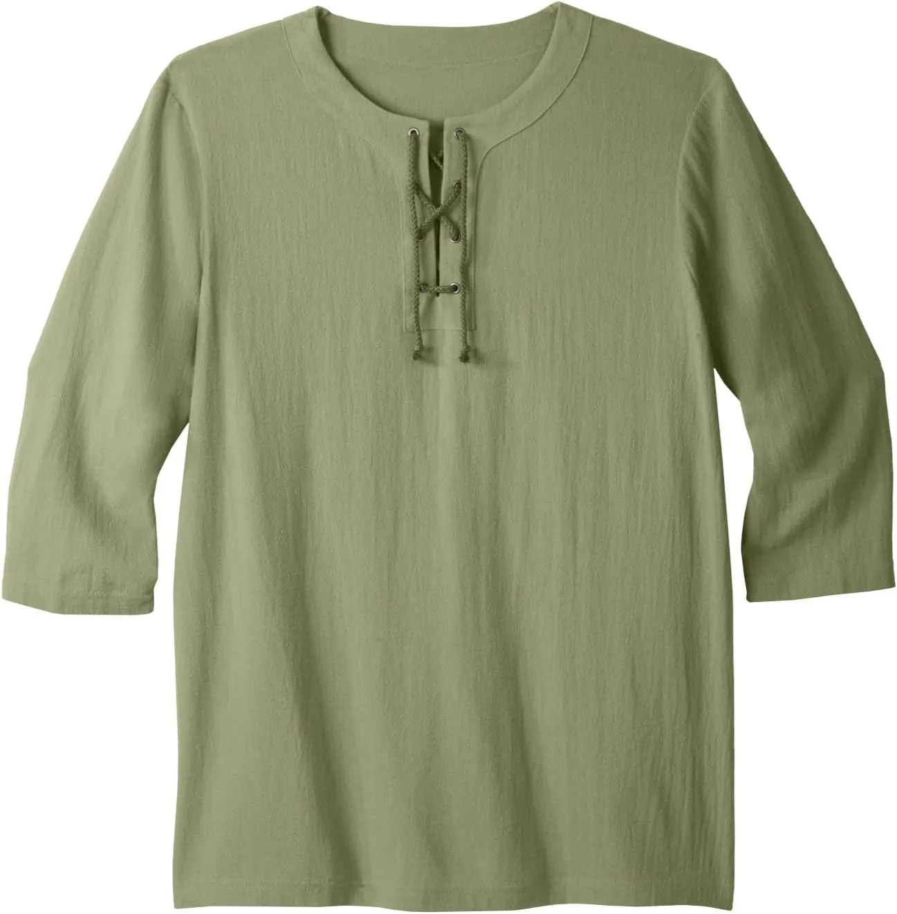 KingSize Men's Big & Tall Gauze Lace-Up Shirt
