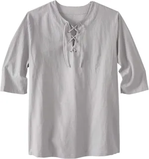 KingSize Men's Big & Tall Gauze Lace-Up Shirt