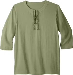 KingSize Men's Big & Tall Gauze Lace-Up Shirt