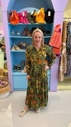Maxi Dress - Leopard Green