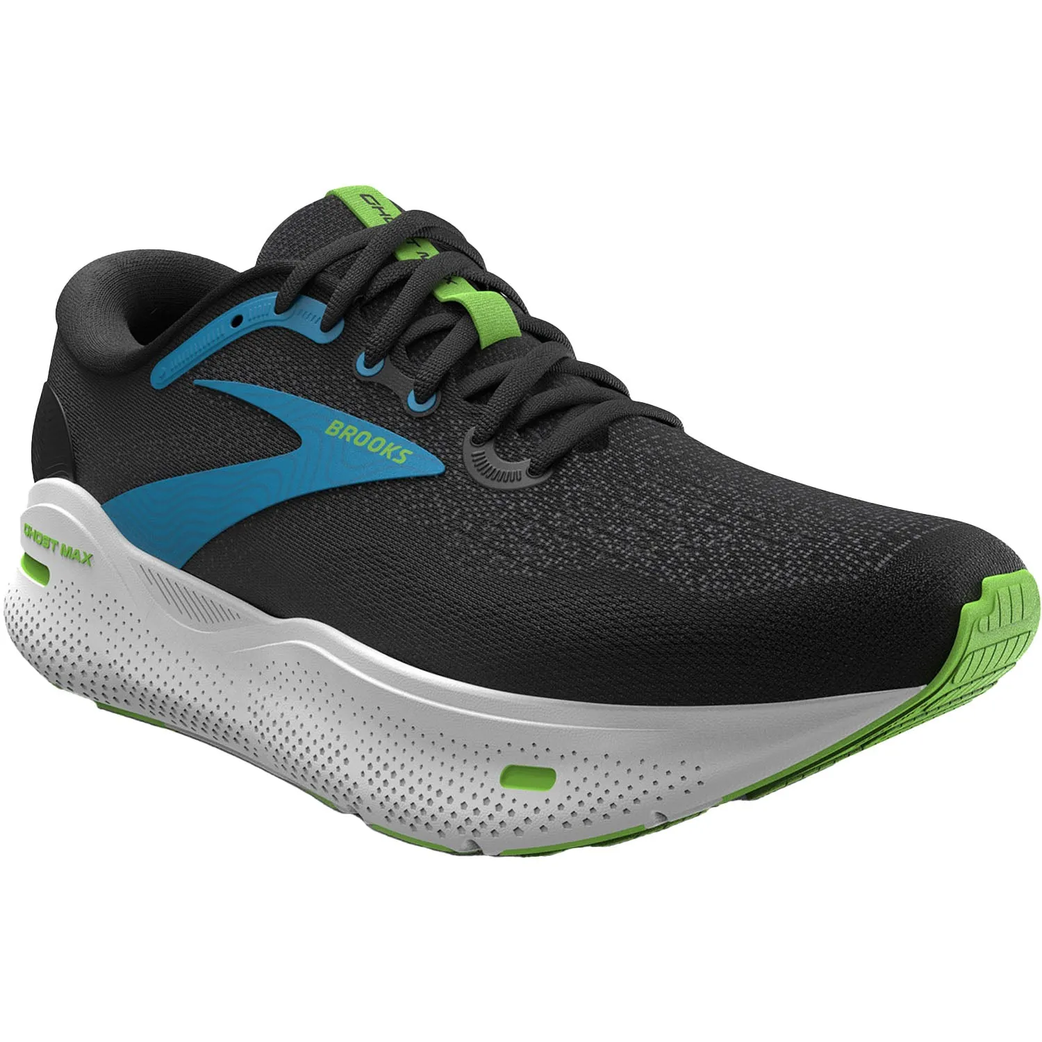 Men's Brooks Ghost Max Black/Atomic Blue/Jasmine