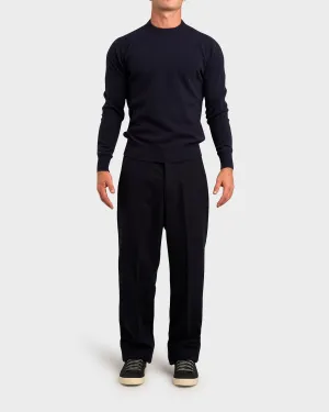 Navy Cashmere Crew Neck Sweater