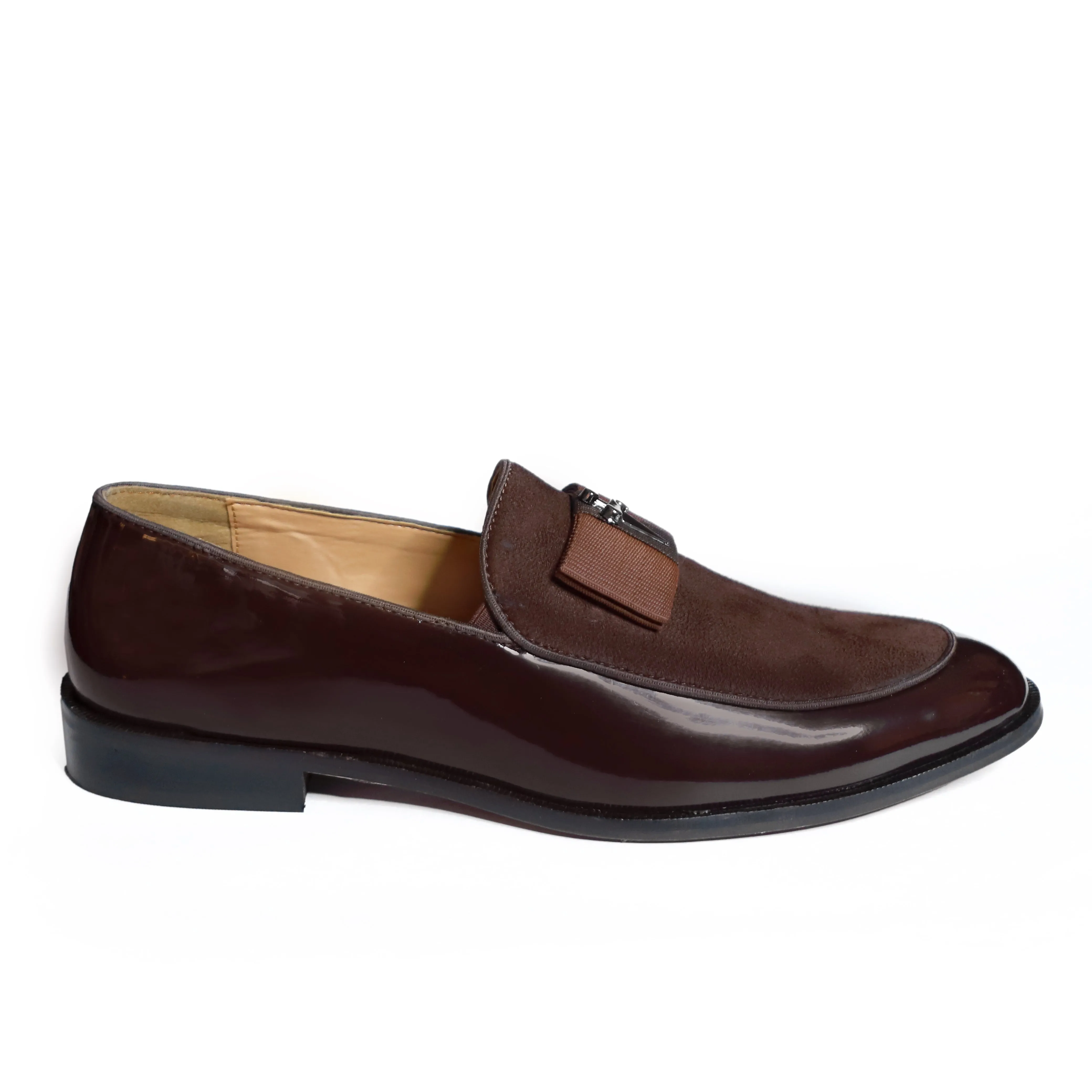 NICHE Brown Patent Brooch Loafers