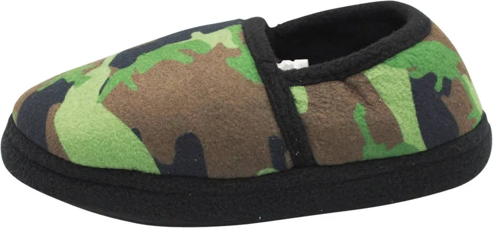 Norty Boys 11-3 Green Camo Fleece Slipper 17152