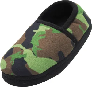 Norty Boys 11-3 Green Camo Fleece Slipper 17152