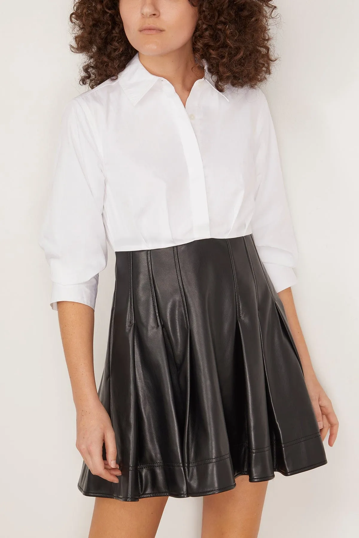 Padma Poplin Combo Mini Dress in Black Multi