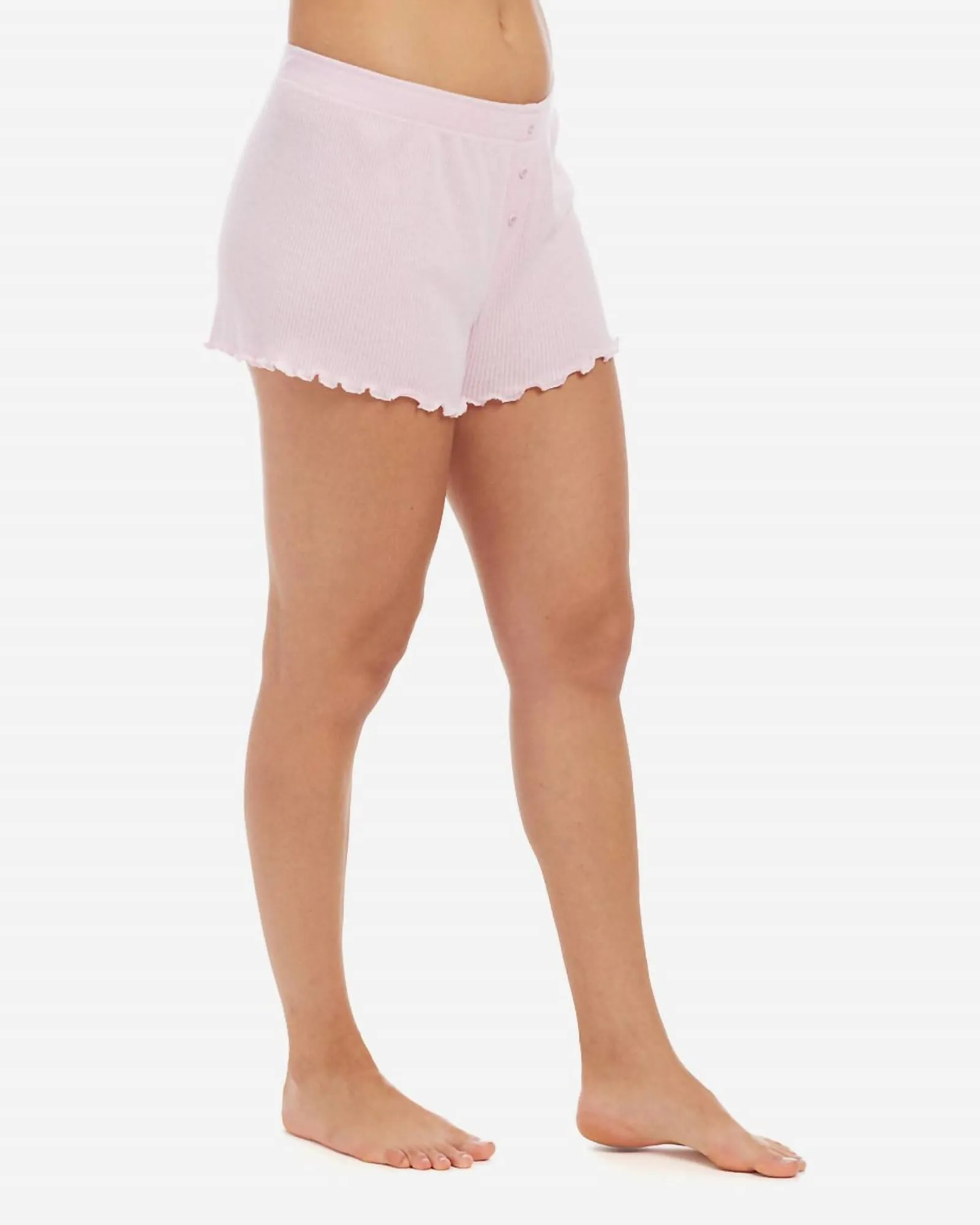 Ribbed Jersey Sleep Short in Pastel Pink | Pastel Pink