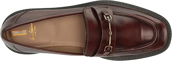 Sam Edelman Laurs Spiced Brandy Rounded Toe Slip On Chunky Heel Leather Loafers