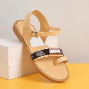 Sandals For Girls - Fawn & Brown