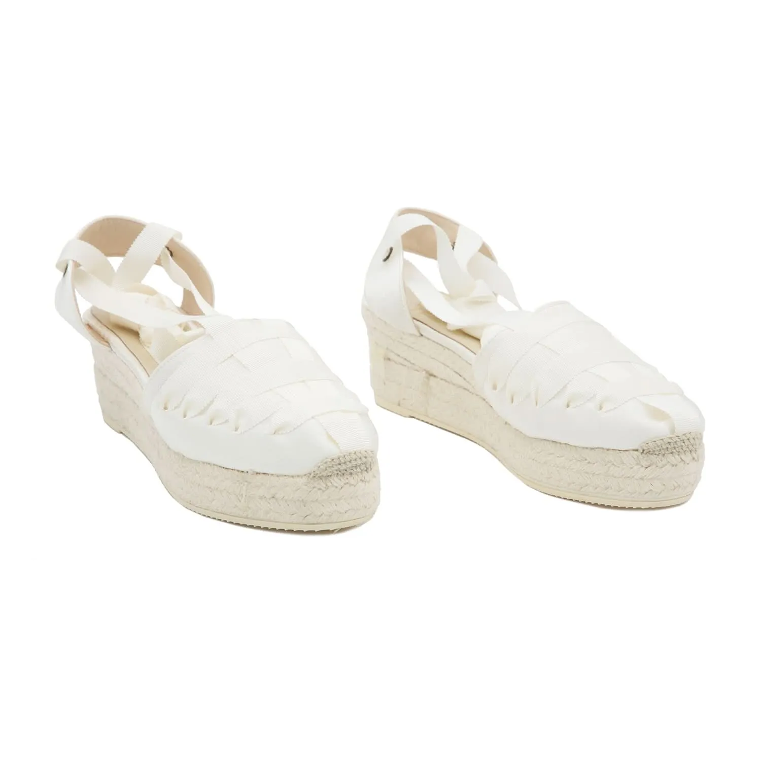 Satin Bridal Wedge Espadrille for Women - Amelie