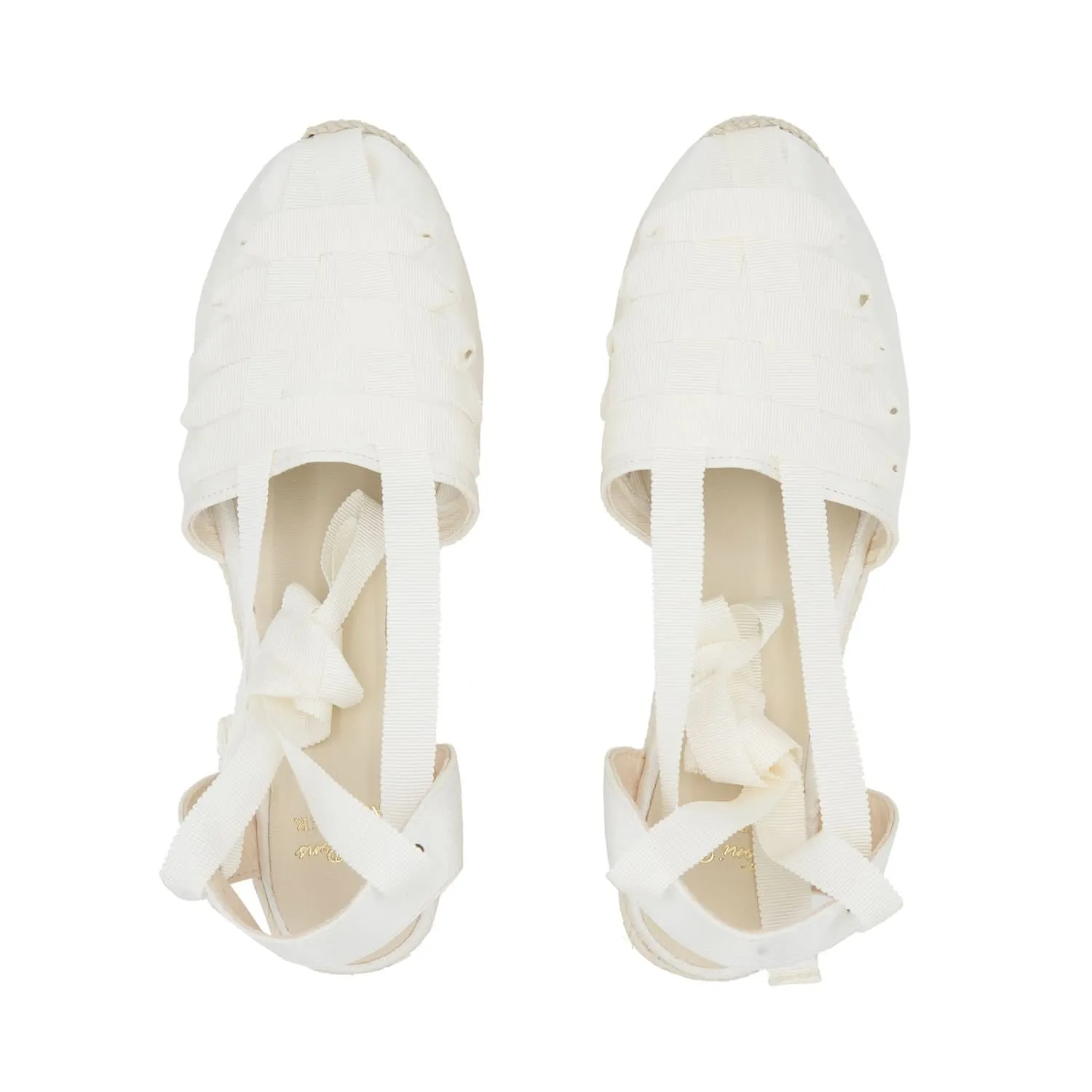 Satin Bridal Wedge Espadrille for Women - Amelie