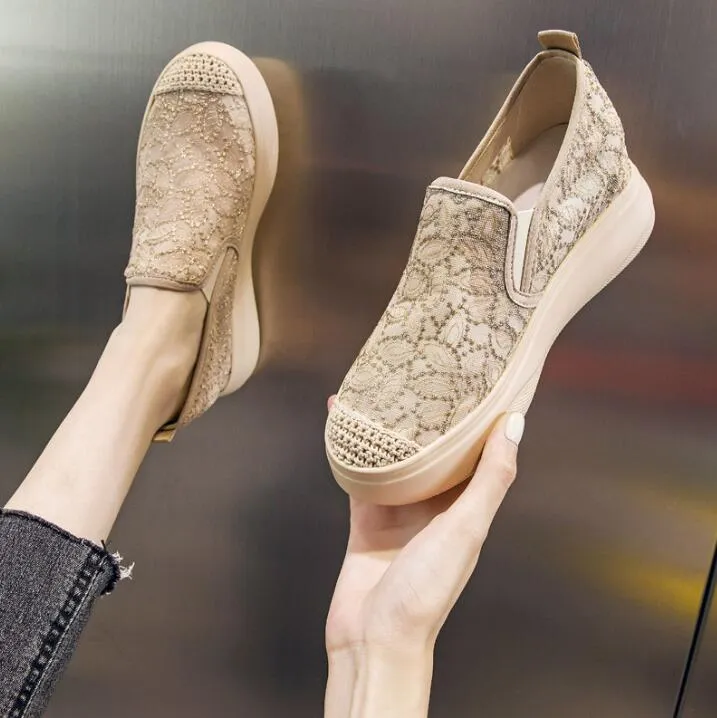 Small Feet Inner Heel Lace Mesh Espadrilles GS162