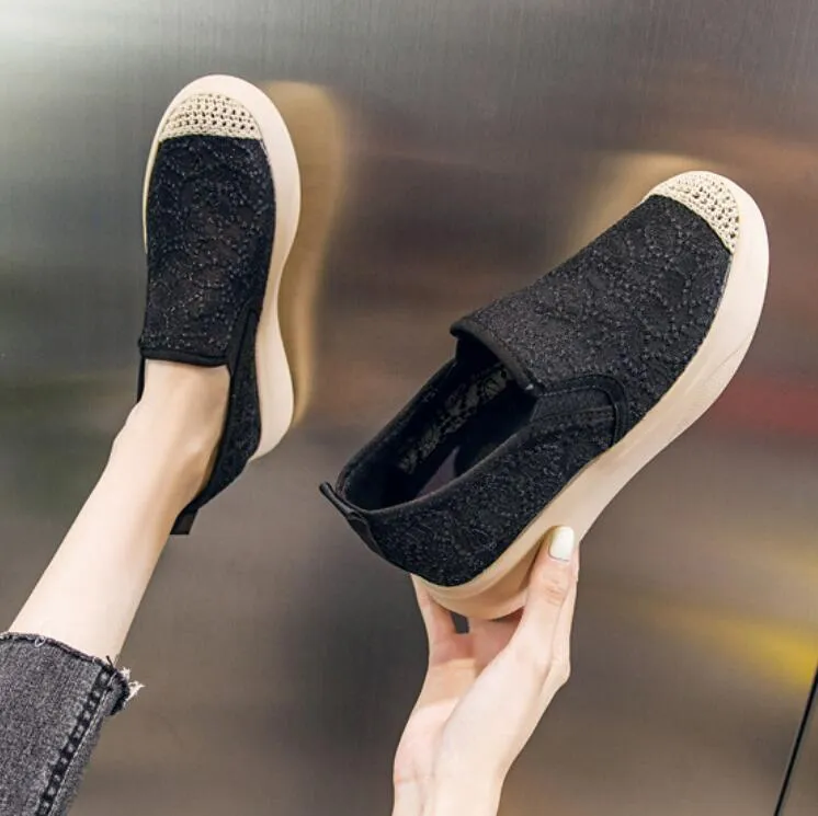 Small Feet Inner Heel Lace Mesh Espadrilles GS162