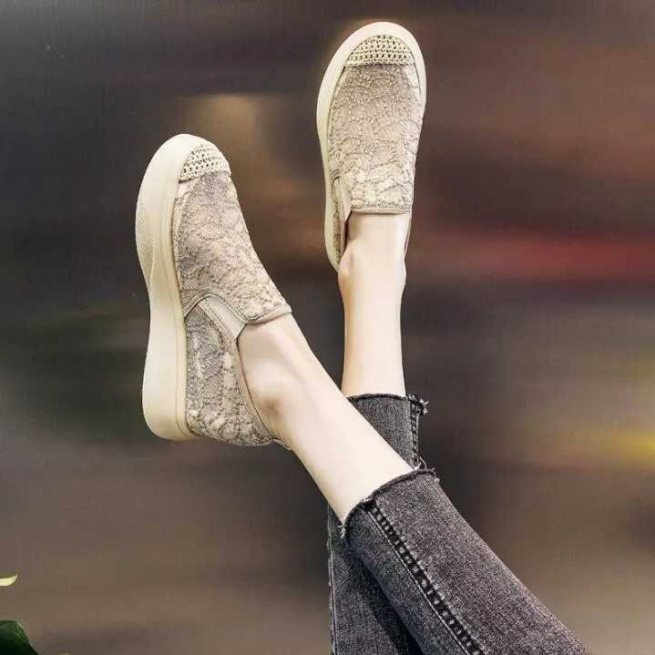 Small Feet Inner Heel Lace Mesh Espadrilles GS162