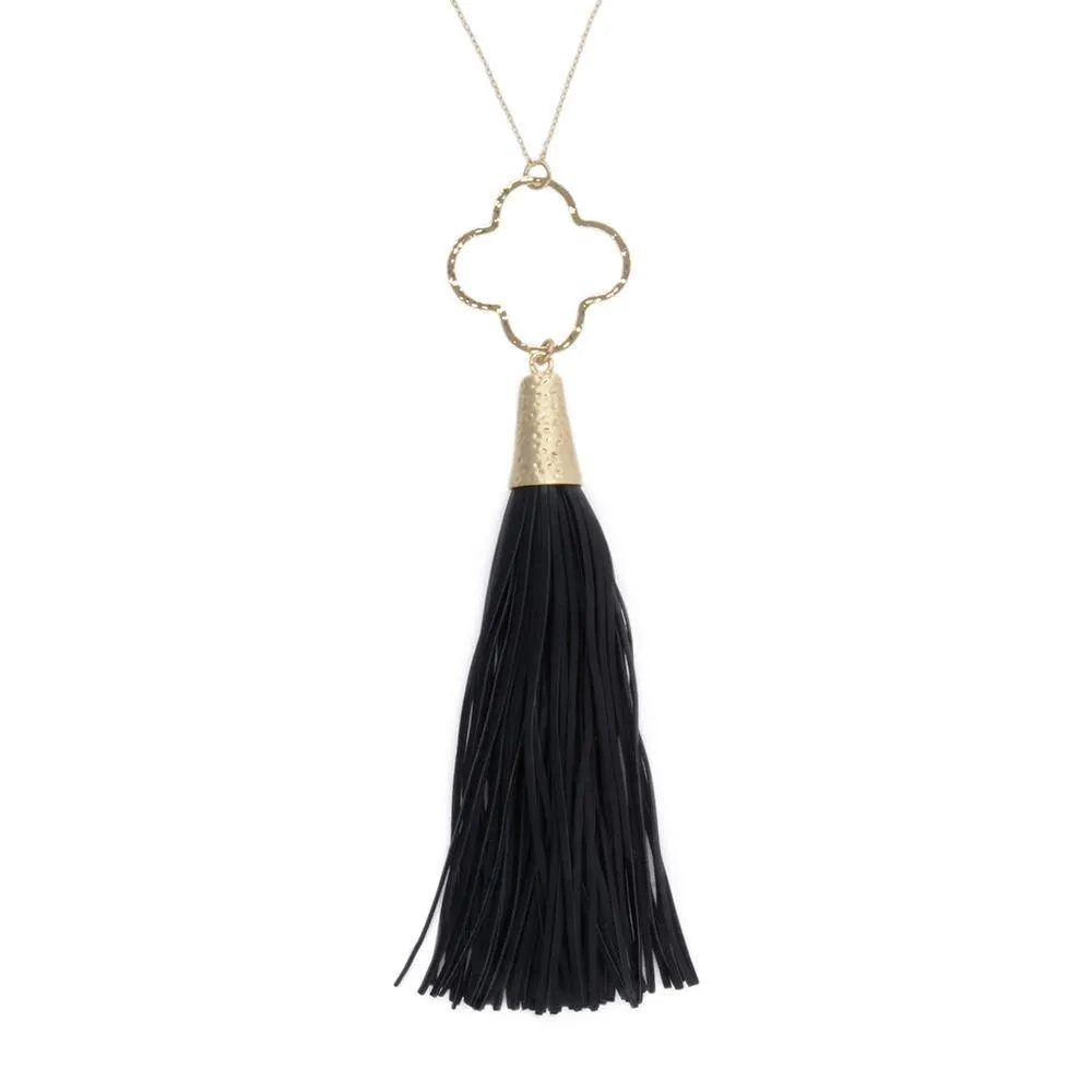 Spring Quatrefoil Tassel Necklaces
