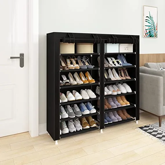 UDEAR Shoe Rack Free Standing Portable Shoes Storage Organizer Black