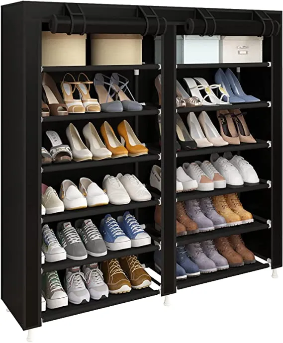 UDEAR Shoe Rack Free Standing Portable Shoes Storage Organizer Black