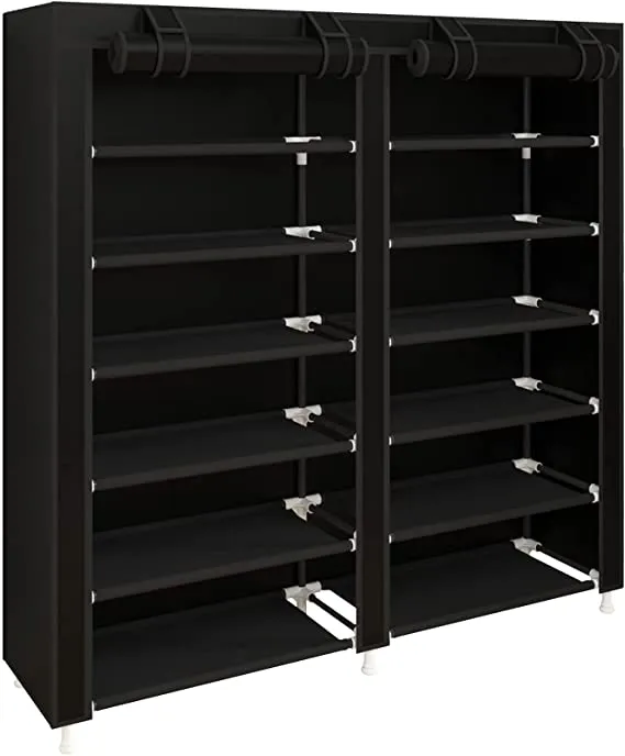 UDEAR Shoe Rack Free Standing Portable Shoes Storage Organizer Black