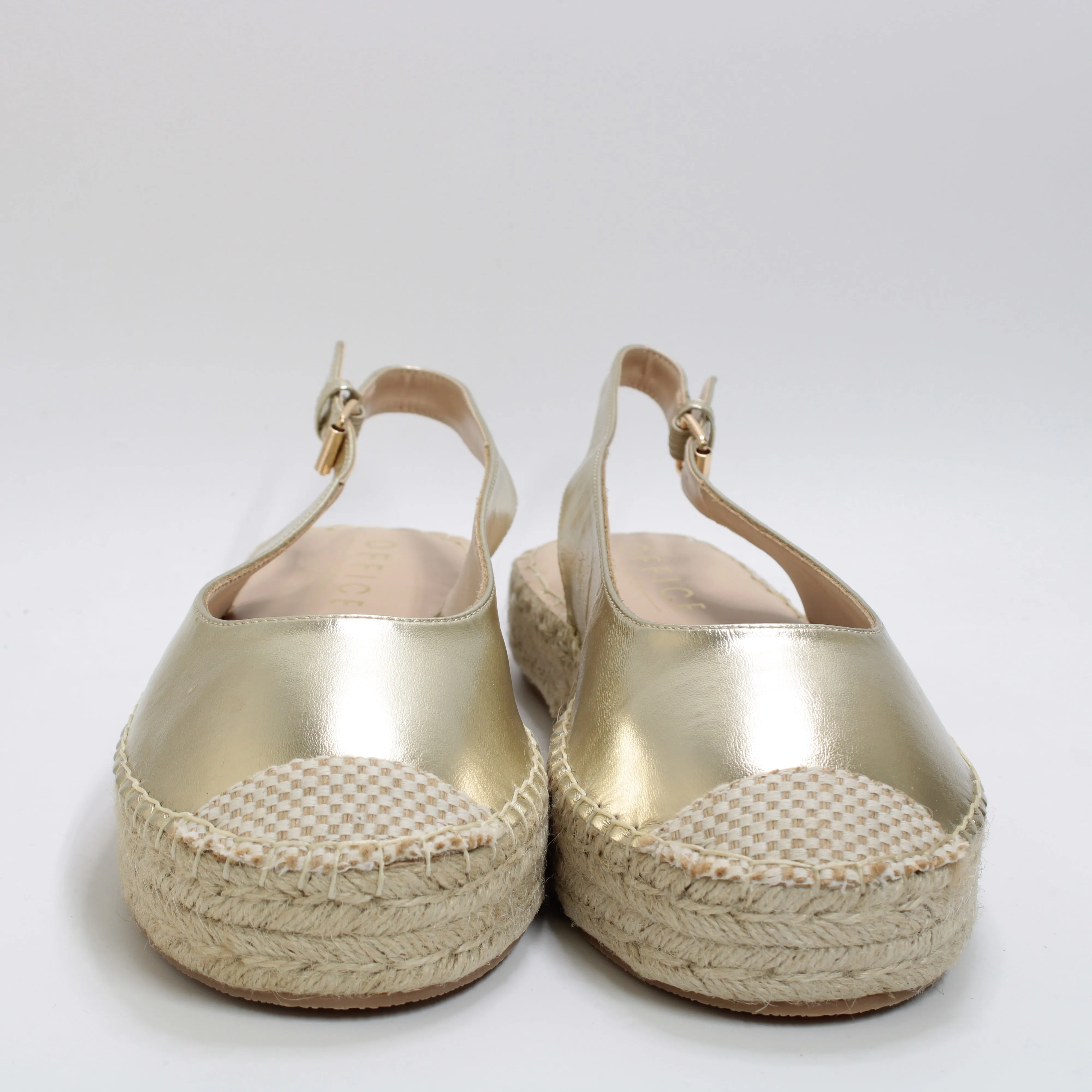 Womens Office Finn Espadrille Flatform Slingbacks Gold